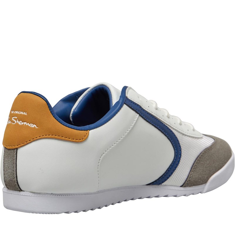 Buy Ben Sherman Mens Target Trainers White/Mustard