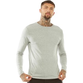 Brave Soul Heren Prague Sweater Gemeleerd Lichtgrijs brave soul kopen in de aanbieding