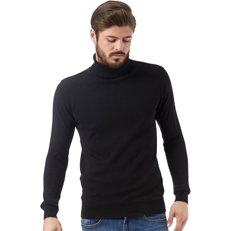 black polo neck jumper mens