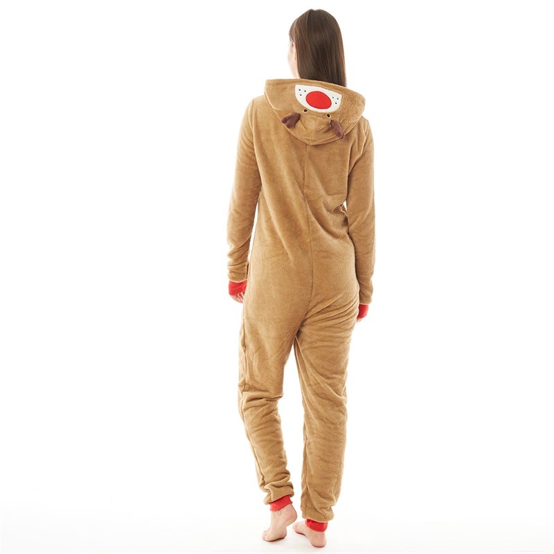 Buy Brave Soul Womens Reindeer Onesie Brown