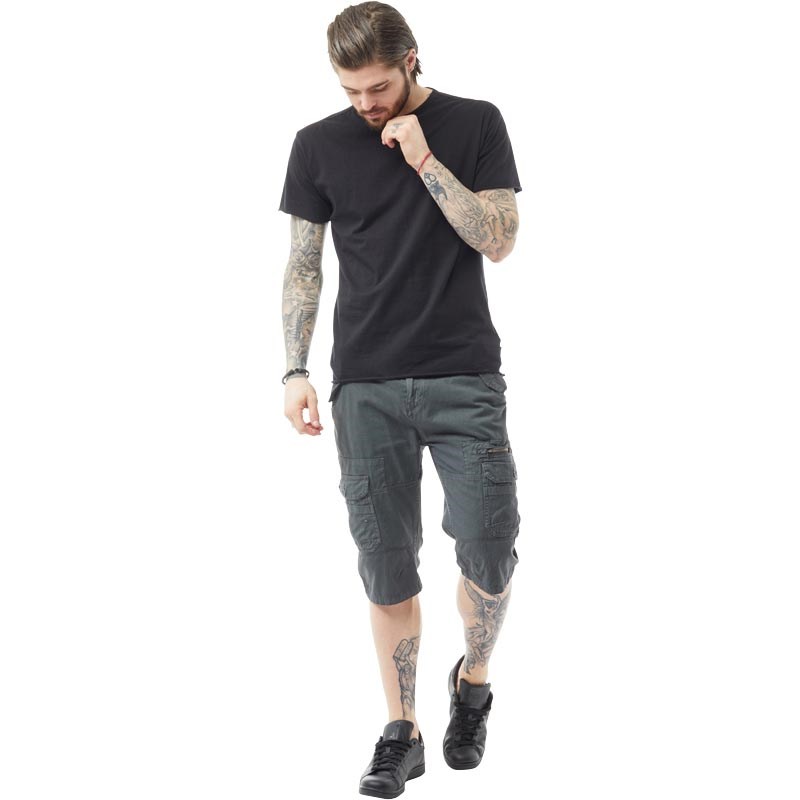 Brave Soul Męskie Ardwick 3/4 Szorty Bojówki Ciemny grafit