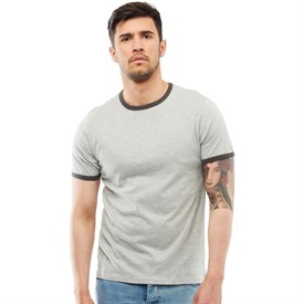 Brave Soul Heren Tallon T Shirt Gemeleerd Lichtgrijs brave soul kopen in de aanbieding