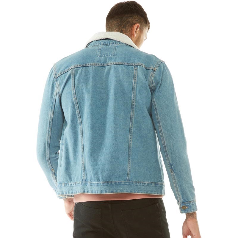 Buy Brave Soul Mens Larson Detachable Collar Denim Jacket Light