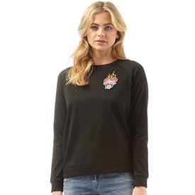Brave Soul Dames Flame Raglan Sweater Zwart brave soul kopen in de aanbieding