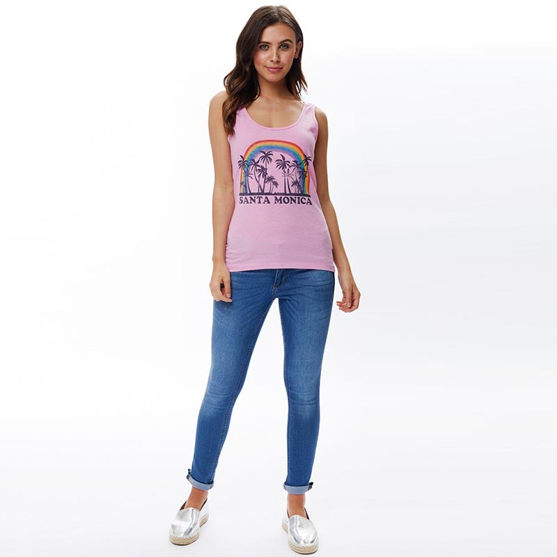 Brave Soul Womens Monica Vest Flamingo Pink