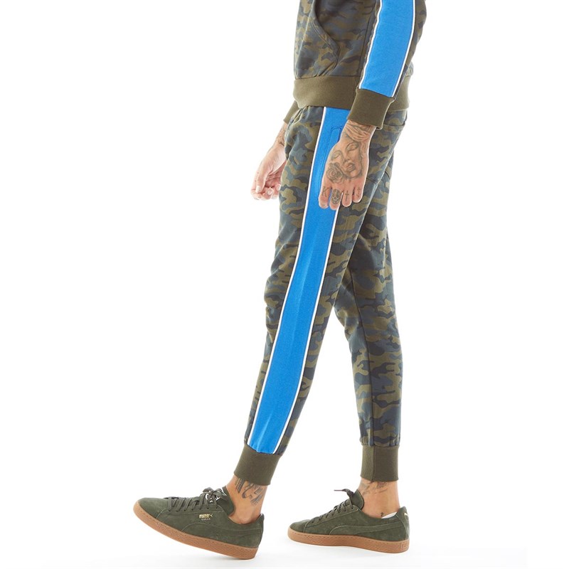 Buy Brave Soul Mens Zibal Joggers Khaki Camo/Royal