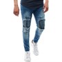 Brave Soul Heren Biker Skinny Jeans Middelblauw