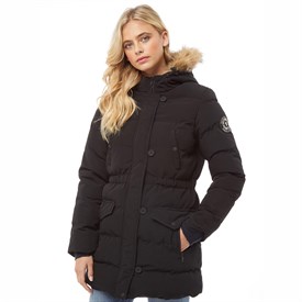 Brave Soul Dames Gestoffeerde Pufferjas Zwart brave soul kopen in de aanbieding