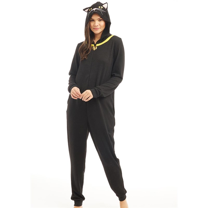 Image of Brave Soul Womens Whiskers Cat Onesie Black