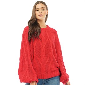Brave Soul Dames Macrame Cable Trui Met Ronde Hals Knalrood brave soul kopen in de aanbieding Brave Soul Dames Macrame Cable Trui Met Ronde Hals Knalrood brave soul kopen in de aanbieding