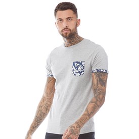 Brave Soul Heren Viola T Shirt Gemeleerd Lichtgrijs brave soul kopen in de aanbieding