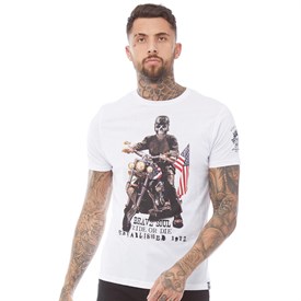 Brave Soul Heren Brando T Shirt Wit brave soul kopen in de aanbieding