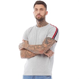 Brave Soul Heren Garza T Shirt Gemeleerd Lichtgrijs brave soul kopen in de aanbieding