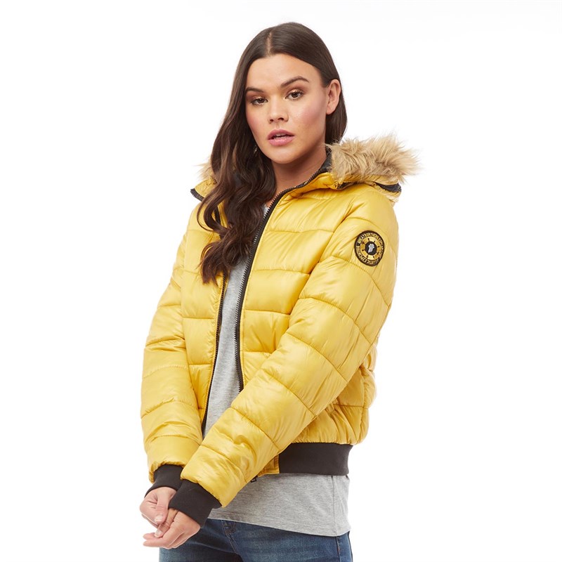 Buy Brave Soul Womens Northwich Padded Bomber Jacket Mustard