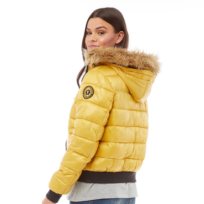 Buy Brave Soul Womens Northwich Padded Bomber Jacket Mustard