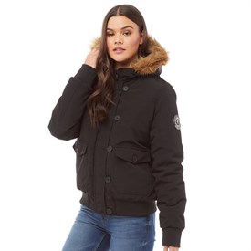 Brave Soul Dames Jean Gestoffeerde Pufferjas Zwart brave soul kopen in de aanbieding