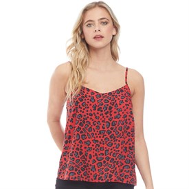 Brave Soul Dames Lilli Aop Singlet Rood brave soul kopen in de aanbieding