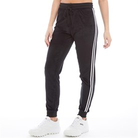 Brave Soul Dames Karrie Velour Joggingbroek Zwart brave soul kopen in de aanbieding