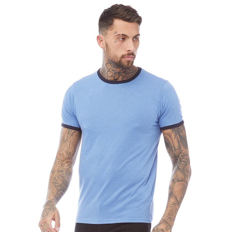 Buy Brave Soul Mens 149 Tallon T-Shirt Blue Marl/Rich Navy