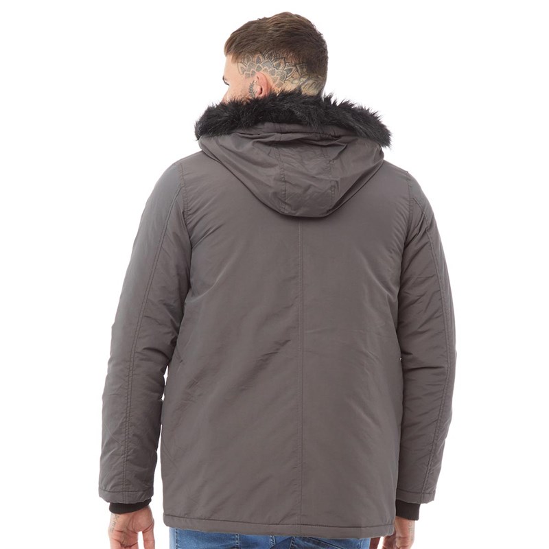 parka grise homme