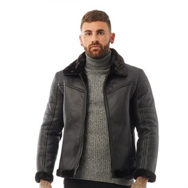 suede fur coat mens
