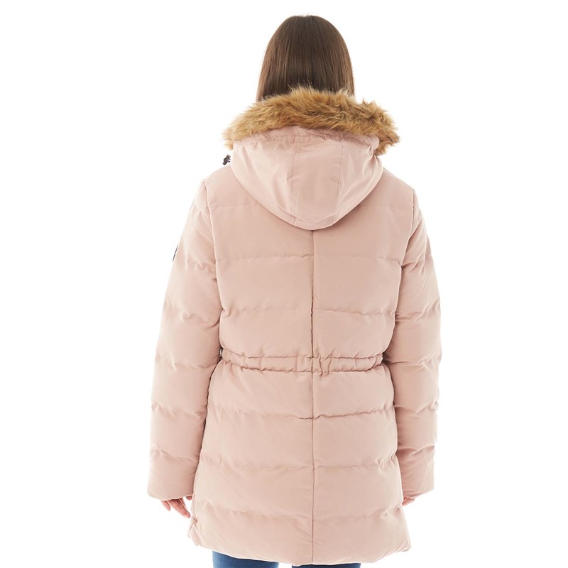 brave soul whitehorse padded parka with faux fur trim