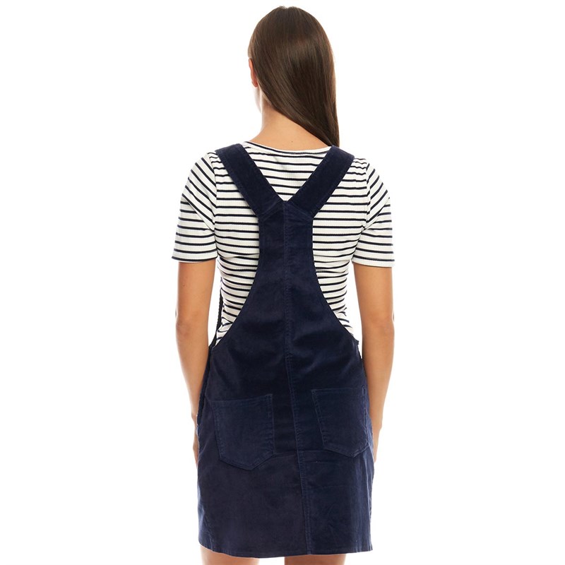navy cord dungaree dress