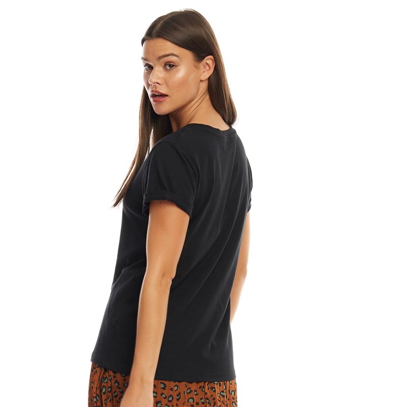 Brave Soul Dames Eleanor T-Shirt Zwart