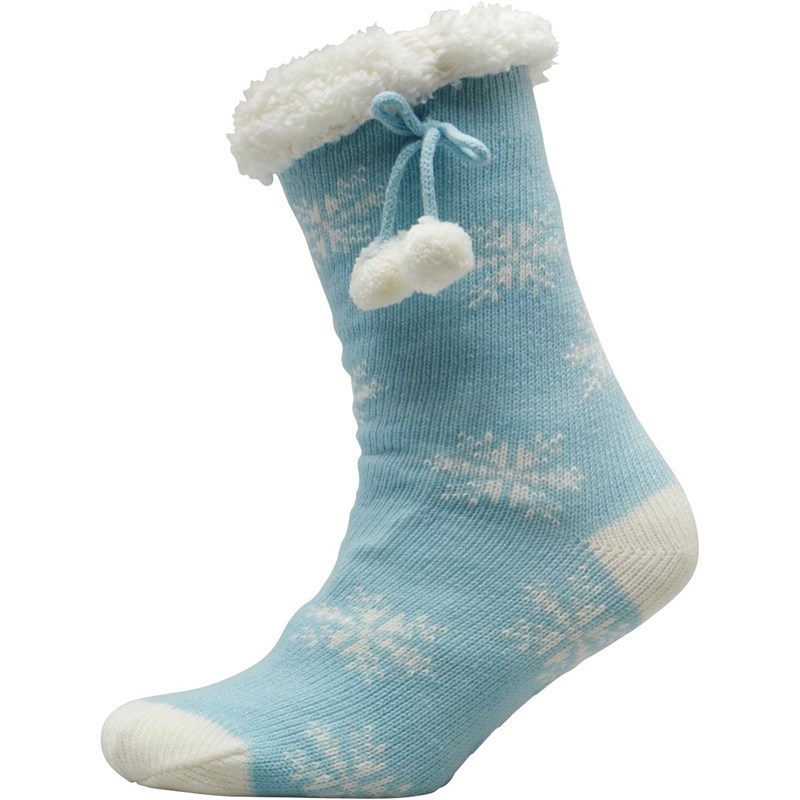 Buy Brave Soul Womens Snow Slipper Socks Blue/White