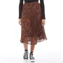 Brave Soul Damer Kenna Animal Print Pleated Midi Plisseret Nederdel Rust Brun