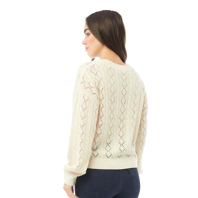 Brave Soul Womens Perth Knitted Jumper Cream