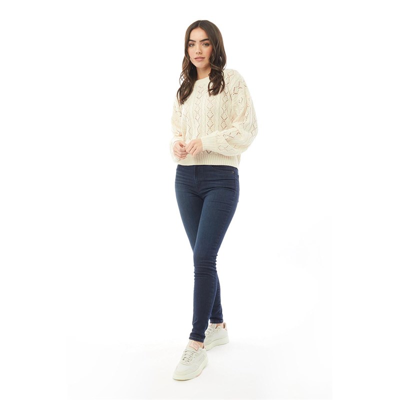 Brave Soul Womens Perth Knitted Jumper Cream