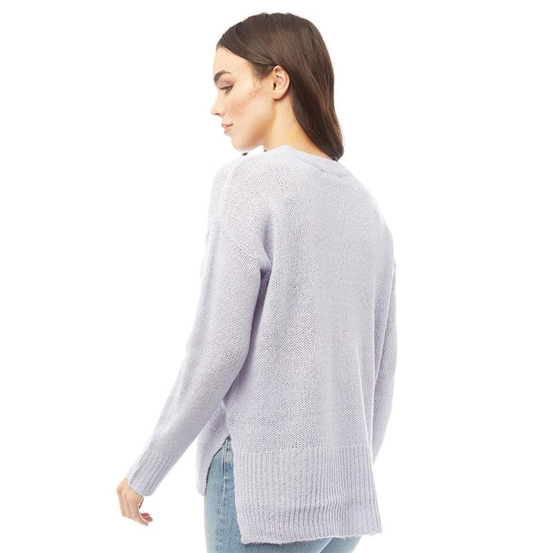 Brave Soul Womens Ritz Crew Neck Jumper Lilac