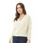 Brave Soul Womens Kansas Boxy V Neck Jumper Cream