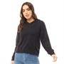 Brave Soul Womens Fluffy Knit Hoodie Black