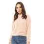 Brave Soul Damskie Fluffy Sweter z Kapturem Różowy