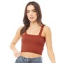 Brave Soul Womens Tilly Knitted Crop Top Rust