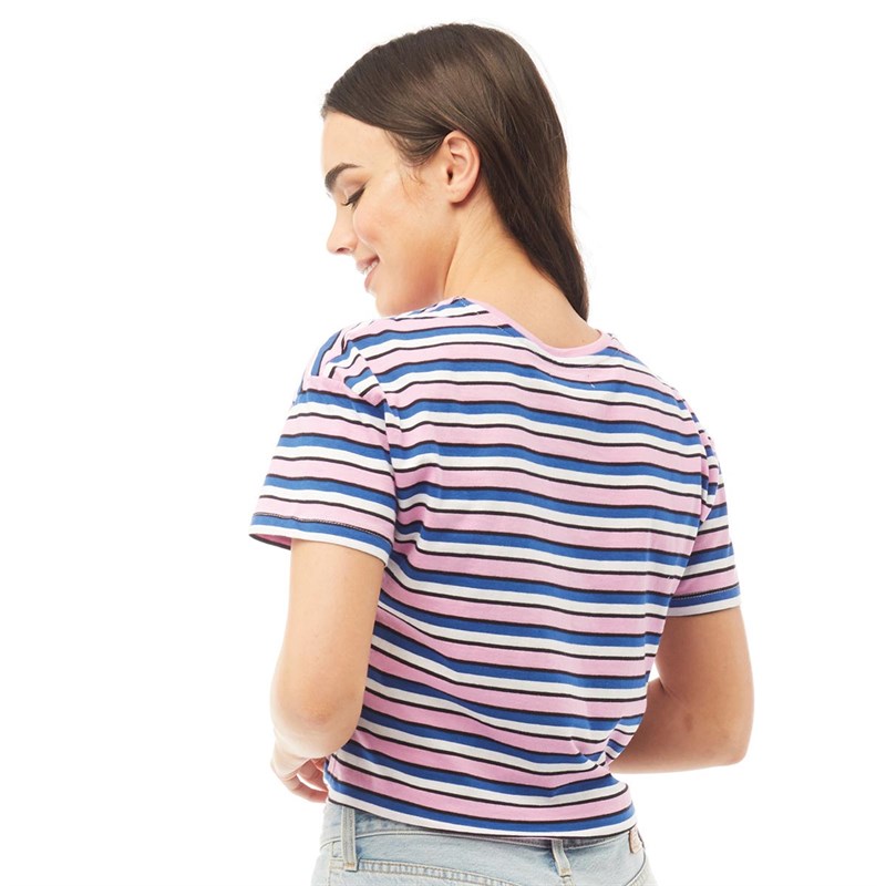 Brave Soul Womens Tandy Tie Front T-Shirt Purple/Black/Blue/White