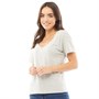 Brave Soul Womens Sonny V Neck T-Shirt Grey Marl
