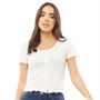 Brave Soul Womens Zelly Button Through T-Shirt White