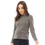 Brave Soul Womens Karima High Neck Long Sleeve Top Charcoal