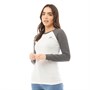 Brave Soul Womens Rainbow Long Sleeve Top White/Charcoal Marl