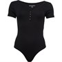 Brave Soul Womens Georgia V Neck Bodysuit Black