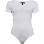 Brave Soul Womens Georgia V Neck Bodysuit White