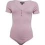 Brave Soul Womens Georgia V Neck Bodysuit Mauve