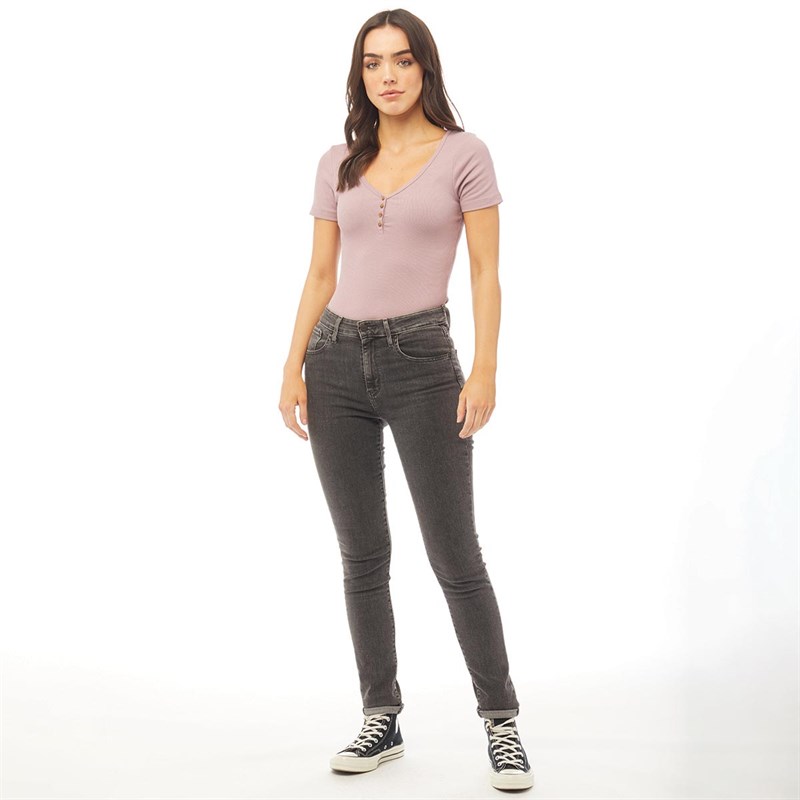 Brave Soul Womens Georgia V Neck Bodysuit Mauve