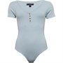 Brave Soul Womens Georgia V Neck Bodysuit Powder Blue