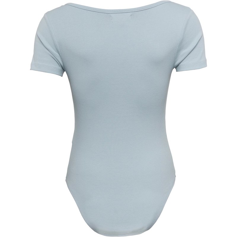 Brave Soul Womens Georgia V Neck Bodysuit Powder Blue