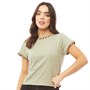 Brave Soul Dame Claudine T-Shirt Salvie Grøn