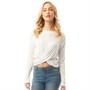 Brave Soul Womens Twisty Long Sleeve Top White